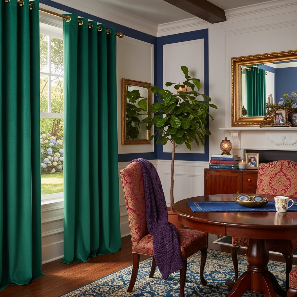 Emerald Velvet Curtain