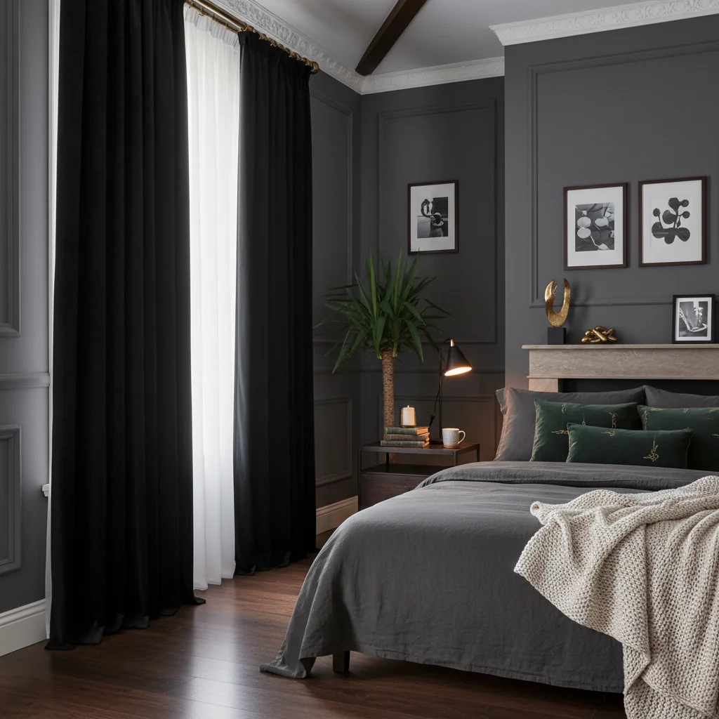 Obsidian Velvet Curtain