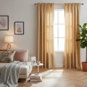 Heathered Color Block Curtain
