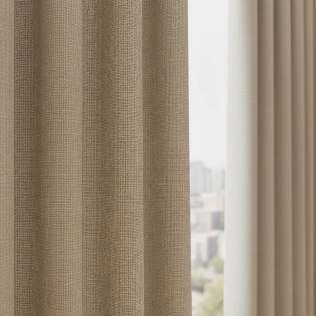Textured Grid Curtain - Image 2